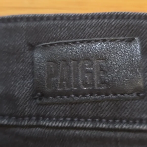 PAIGE, Hoxton, Ankle High Rise Button Fly Jeans, Black, VGUC, Women's 29 - Picture 12 of 14
